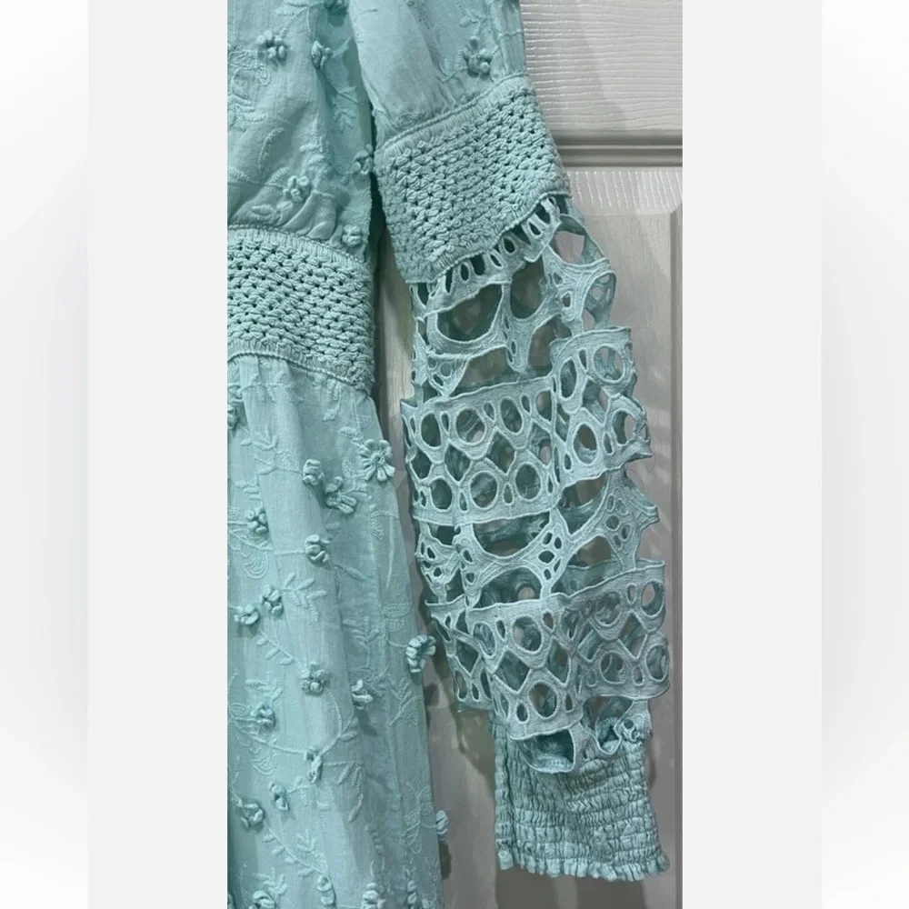 BOSTON PROPER MIXED MEDIA LACE DRESS NET Sz S - Picture 7 of 11